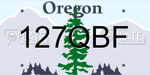 127QBF Oregon License Plate