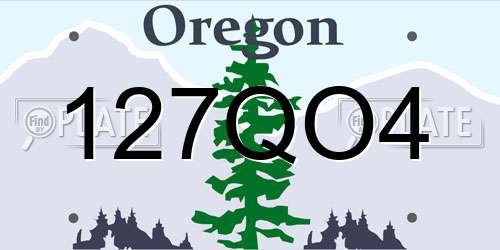 127QO4 Oregon License Plate