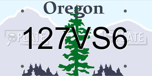 127VS6 Oregon License Plate