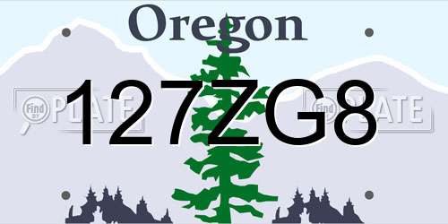 127ZG8 Oregon License Plate