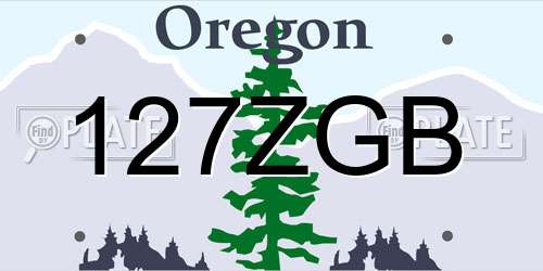 127ZGB Oregon License Plate