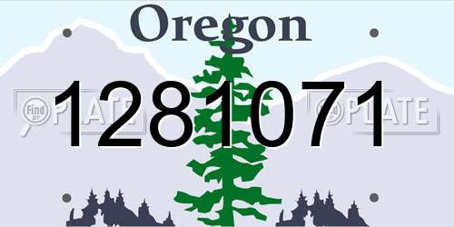 1281071 Oregon License Plate