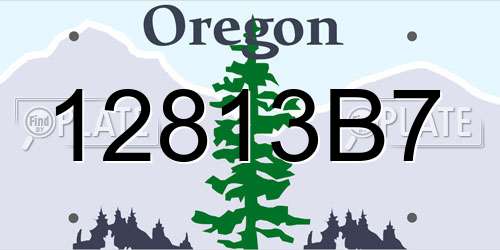 12813B7 Oregon License Plate