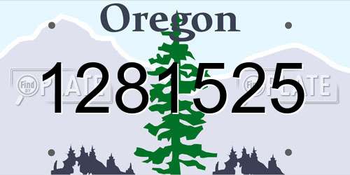 1281525 Oregon License Plate