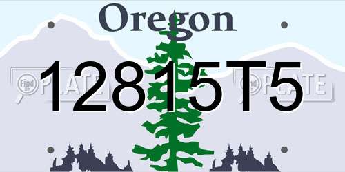 12815T5 Oregon License Plate