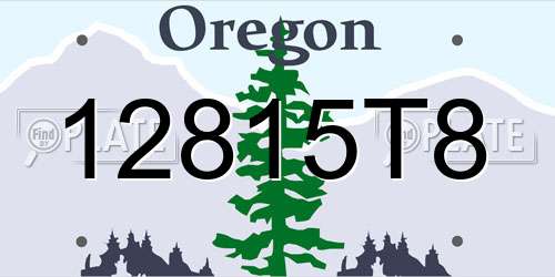 12815T8 Oregon License Plate