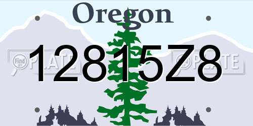 12815Z8 Oregon License Plate