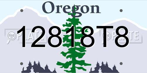 12818T8 Oregon License Plate
