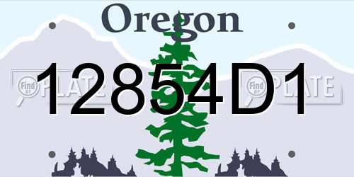 12854D1 Oregon License Plate