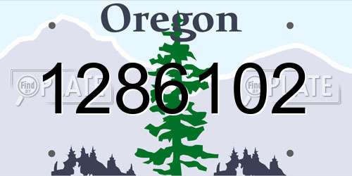 1286102 Oregon License Plate