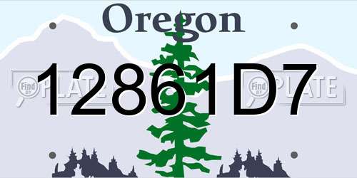 12861D7 Oregon License Plate