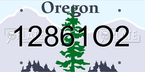 12861O2 Oregon License Plate