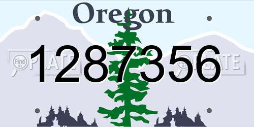 1287356 Oregon License Plate
