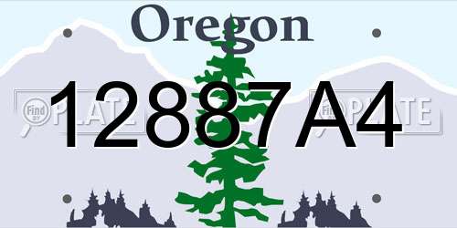 12887A4 Oregon License Plate