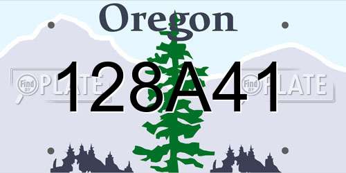 128A41 Oregon License Plate