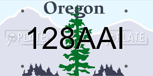 128AAI Oregon License Plate