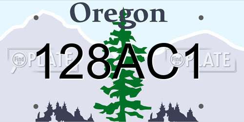 128AC1 Oregon License Plate