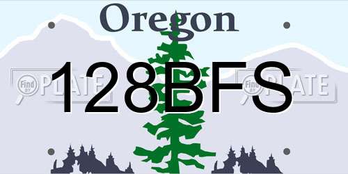 128BFS Oregon License Plate