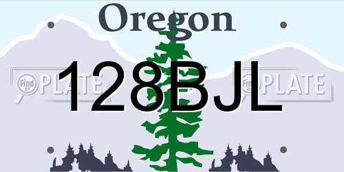 128BJL Oregon License Plate