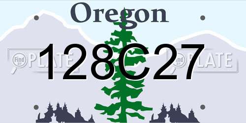 128C27 Oregon License Plate