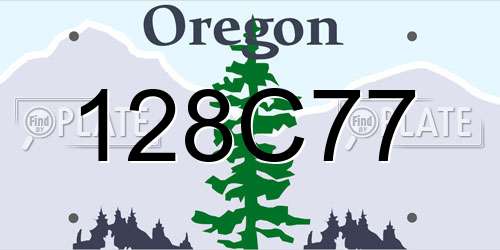 128C77 Oregon License Plate