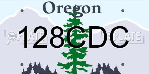 128CDC Oregon License Plate