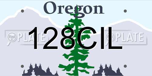 128CIL Oregon License Plate
