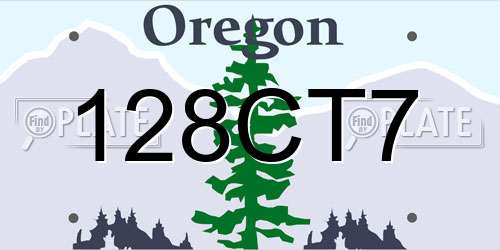 128CT7 Oregon License Plate