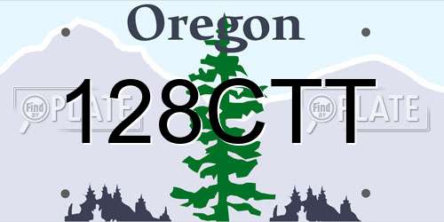 128CTT Oregon License Plate