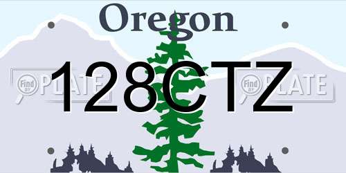 128CTZ Oregon License Plate