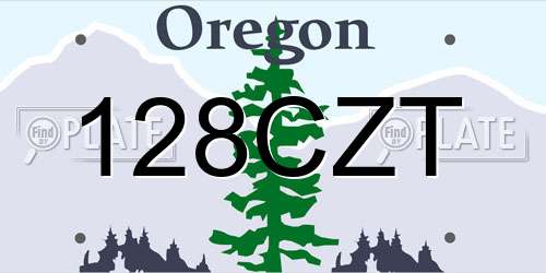 128CZT Oregon License Plate