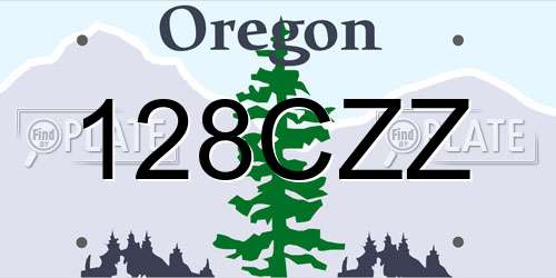 128CZZ Oregon License Plate