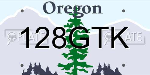 128GTK Oregon License Plate