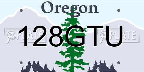 128GTU Oregon License Plate
