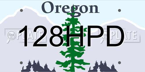 128HPD Oregon License Plate
