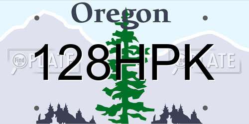128HPK Oregon License Plate