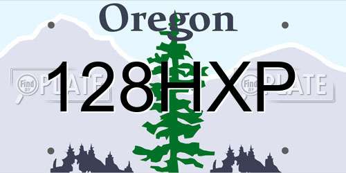 128HXP Oregon License Plate