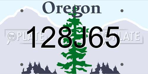 128J65 Oregon License Plate