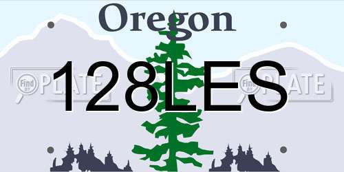 128LES Oregon License Plate
