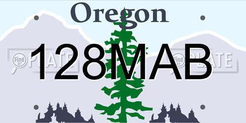 128MAB Oregon License Plate