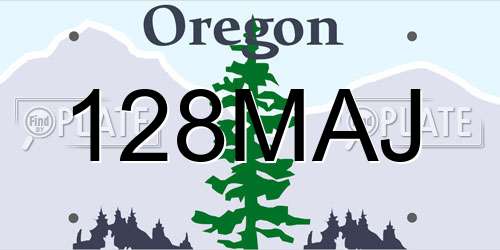 128MAJ Oregon License Plate