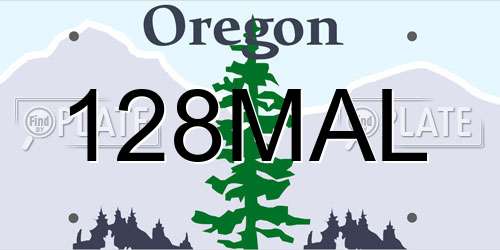 128MAL Oregon License Plate