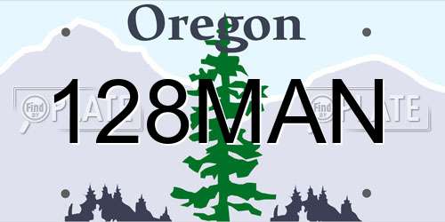 128MAN Oregon License Plate