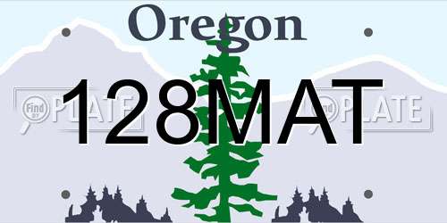 128MAT Oregon License Plate