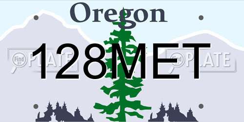 128MET Oregon License Plate