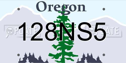 128NS5 Oregon License Plate