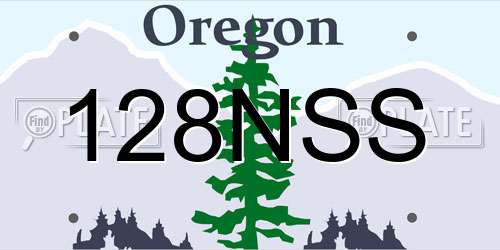 128NSS Oregon License Plate