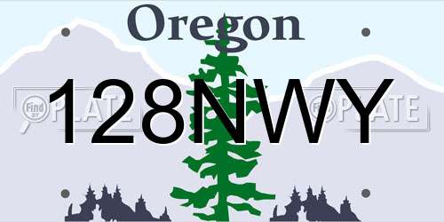 128NWY Oregon License Plate