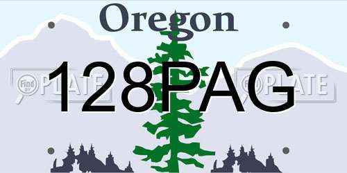 128PAG Oregon License Plate