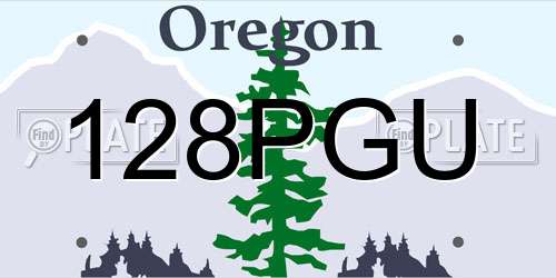 128PGU Oregon License Plate
